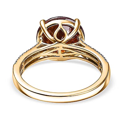 AAA Picos Altos Sphalerite and G-H SI Luxuriant Lab Grown Diamond 7.35 ctw Ring in 10K Yellow Gold (Size 10.0)