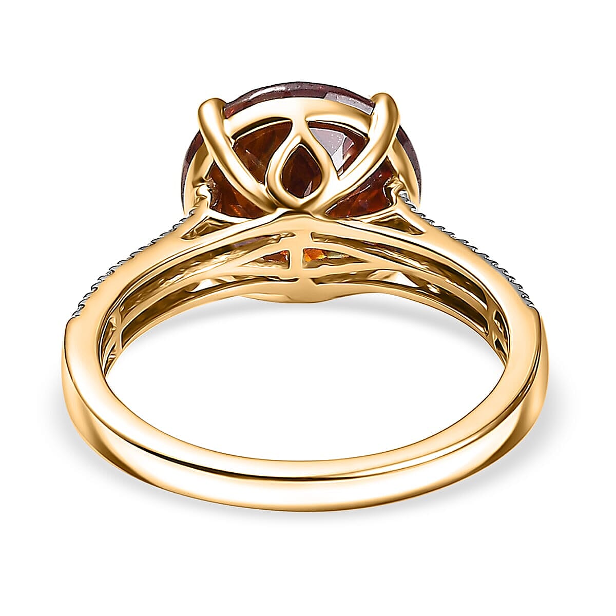 AAA Picos Altos Sphalerite and G-H SI Luxuriant Lab Grown Diamond 7.35 ctw Ring in 10K Yellow Gold (Size 6.0) image number 4