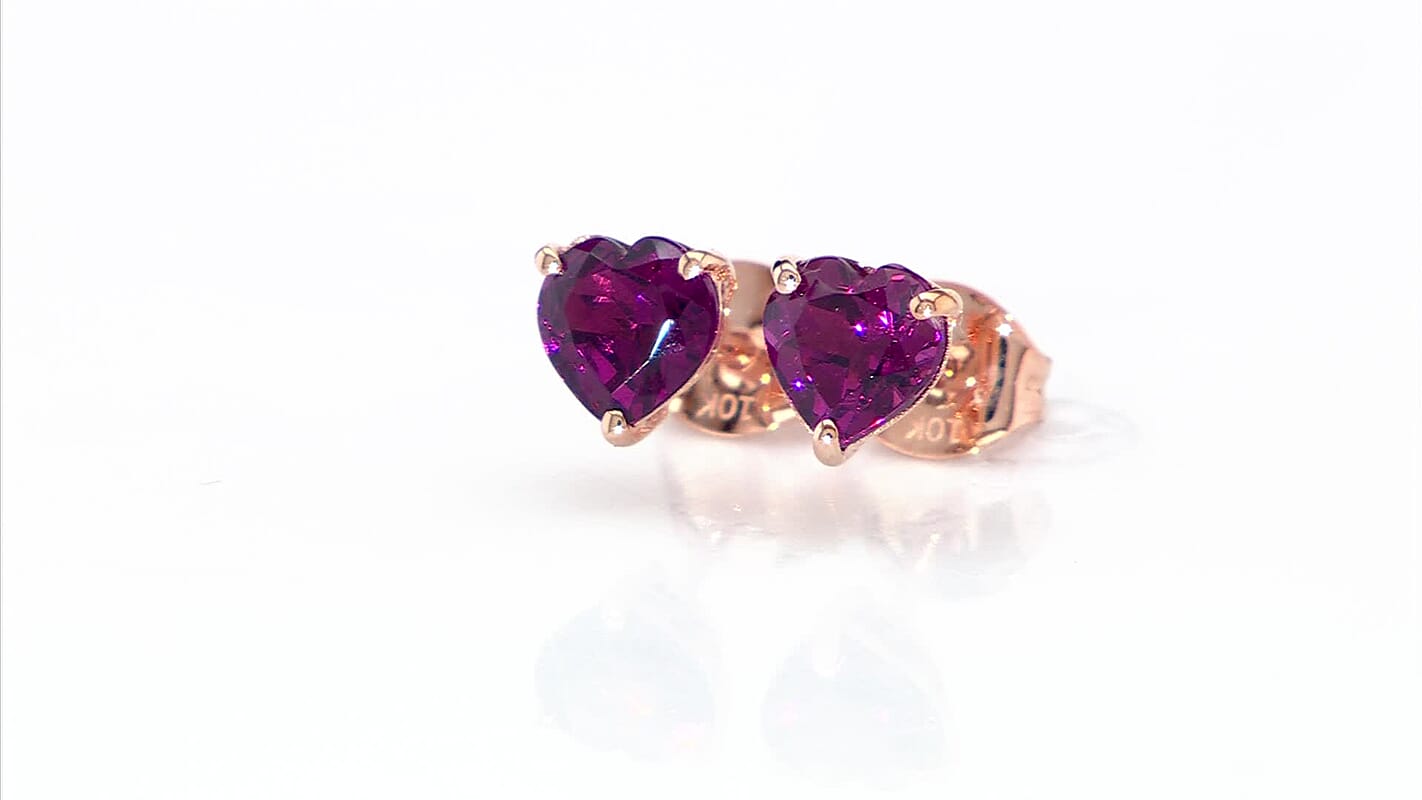 Luxoro AAA Radiant Ember Garnet 1.70 ctw Royal Amour Earrings in 10K Rose Gold