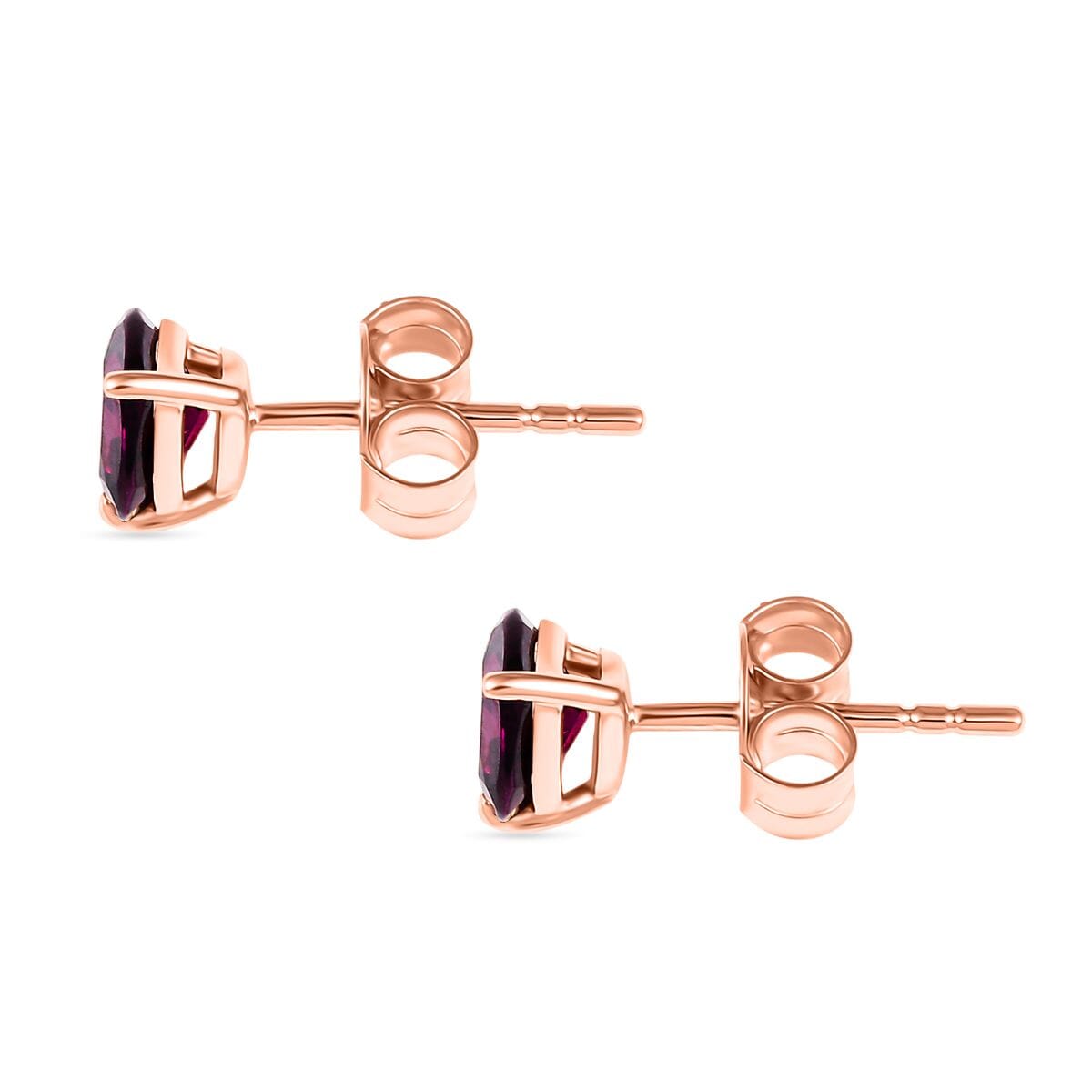 Luxoro AAA Radiant Ember Garnet 1.70 ctw Royal Amour Earrings in 10K Rose Gold image number 3