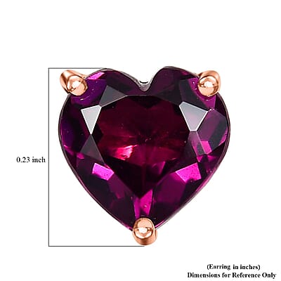 Luxoro AAA Radiant Ember Garnet 1.70 ctw Royal Amour Earrings in 10K Rose Gold