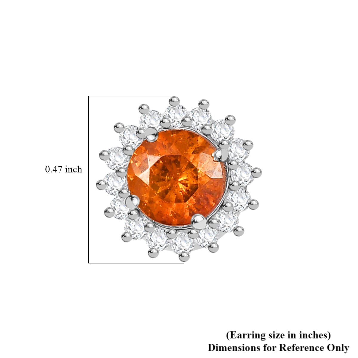 D'Joy Premium Picos Altos Sphalerite and Moissanite 4.15 ctw Solar Sparks Stud Earrings in Rhodium Over Sterling Silver image number 4