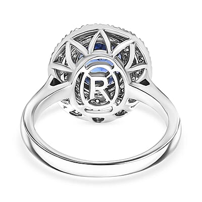 Certified & Appraised Rhapsody AAAA Tanzanite, Padparadscha Sapphire, Diamond Ring in 950 Platinum 3.00 ctw (Size 10.0)