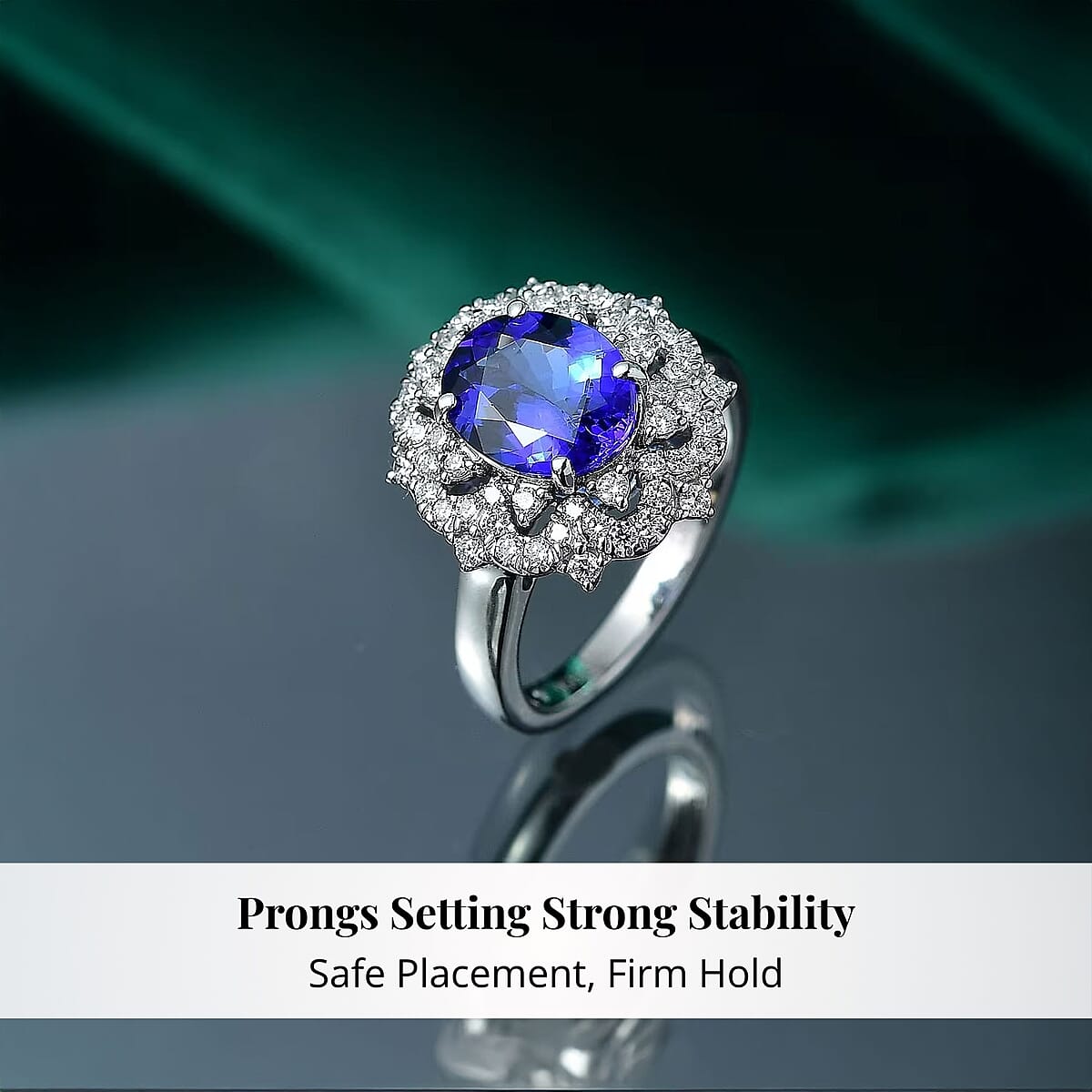 Certified & Appraised Rhapsody 950 Platinum AAAA Tanzanite, Diamond (E-F, VS) (0.56 cts) Ring (Size 11.5) (7.80 g) 3.65 ctw image number 3