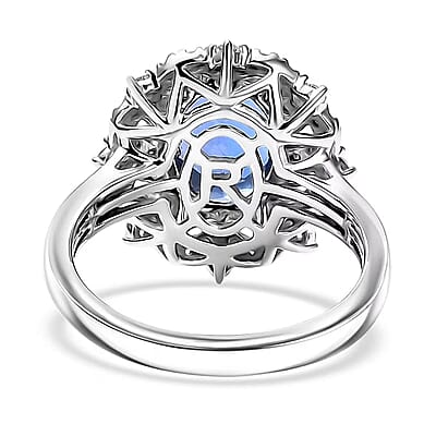 Certified & Appraised Rhapsody 950 Platinum AAAA Tanzanite, Diamond (E-F, VS) (0.56 cts) Ring (Size 12.0) (7.80 g) 3.65 ctw