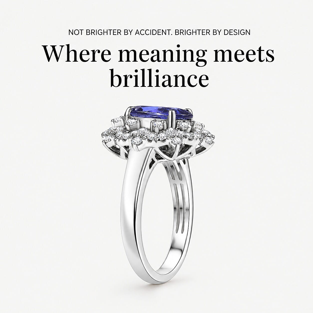 Certified & Appraised Rhapsody 950 Platinum AAAA Tanzanite, Diamond (E-F, VS) (0.56 cts) Ring (Size 7.5) (7.80 g) 3.65 ctw