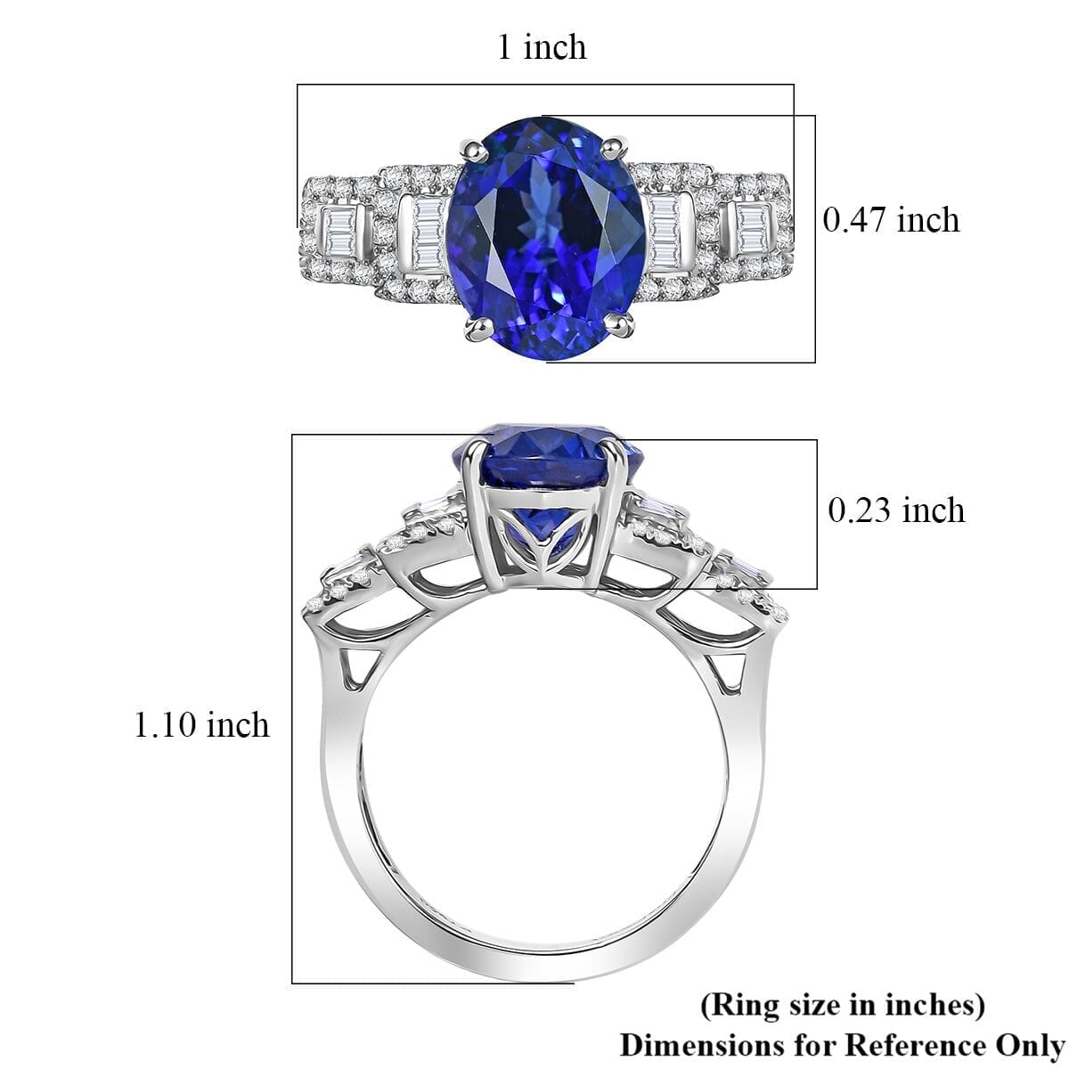 Certified & Appraised Rhapsody AAAA Tanzanite and E-F VS Diamond 4.50 ctw Ring in 950 Platinum (Size 10.0) 7.95 Grams image number 5