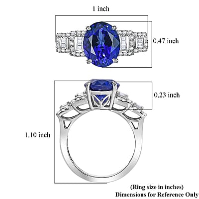Certified & Appraised Rhapsody AAAA Tanzanite and E-F VS Diamond 4.50 ctw Ring in 950 Platinum (Size 10.0) 7.95 Grams