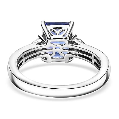 Certified and Appraised Rhapsody AAAA Tanzanite and E-F VS Diamond 2.91 ctw Ring in 950 Platinum (Size 6.0) 6.05 Grams