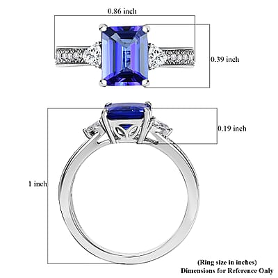Certified and Appraised Rhapsody AAAA Tanzanite and E-F VS Diamond 2.91 ctw Ring in 950 Platinum (Size 6.0) 6.05 Grams