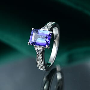 Certified & Appraised Rhapsody AAAA Tanzanite and E-F VS Diamond 2.91 ctw Ring in 950 Platinum (Size 8.0) 6.05 Grams