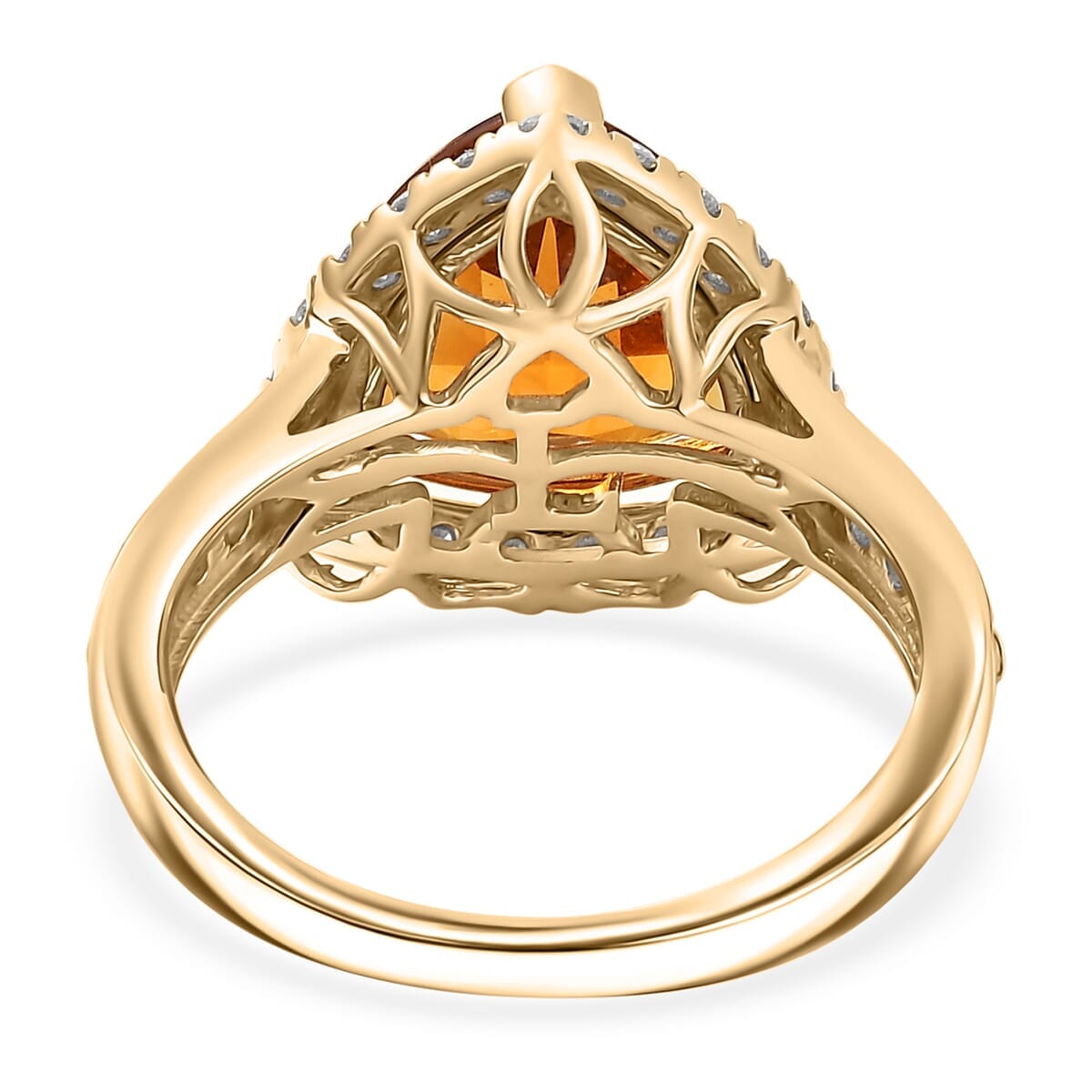 AA LAGOAO Mandarin Citrine and Luxuriant Lab Grown Diamond G-H SI 4.74 ctw Ring in 10K Yellow Gold (Size 10.0) image number 4
