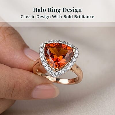 Premium Santa Ana Madeira Citrine and Luxuriant Lab Grown Diamond G-H SI 4.74 ctw Ring in 10K Yellow Gold (Size 10.0)