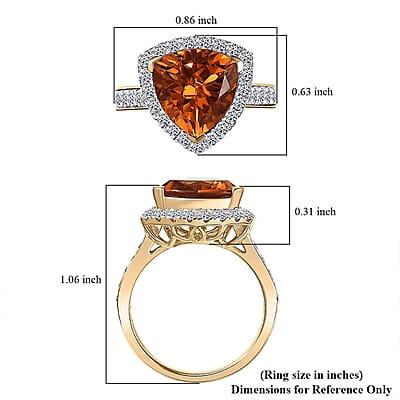 Premium Santa Ana Madeira Citrine and Luxuriant Lab Grown Diamond G-H SI 4.74 ctw Ring in 10K Yellow Gold (Size 10.0)