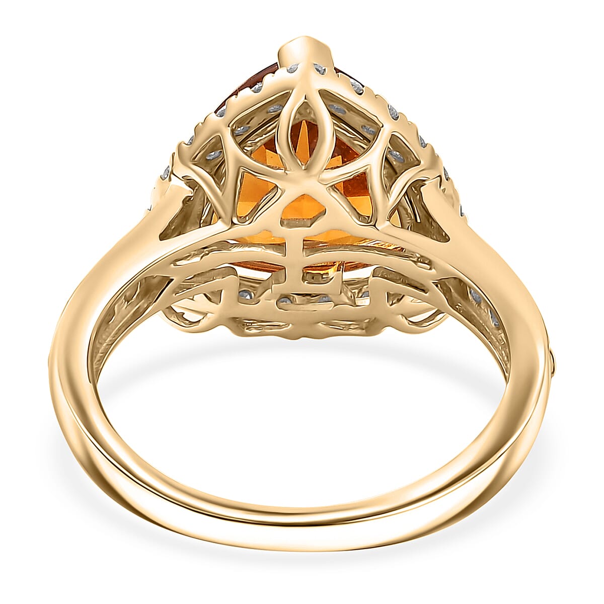 AA LAGOAO Mandarin Citrine and Luxuriant Lab Grown Diamond G-H SI 4.74 ctw Ring in 10K Yellow Gold (Size 8.0) image number 4