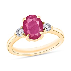 Luxoro Premium Mozambique Ruby and E-F VS Diamond Ring in 10K Yellow Gold (Size 10.0) 2.82 ctw