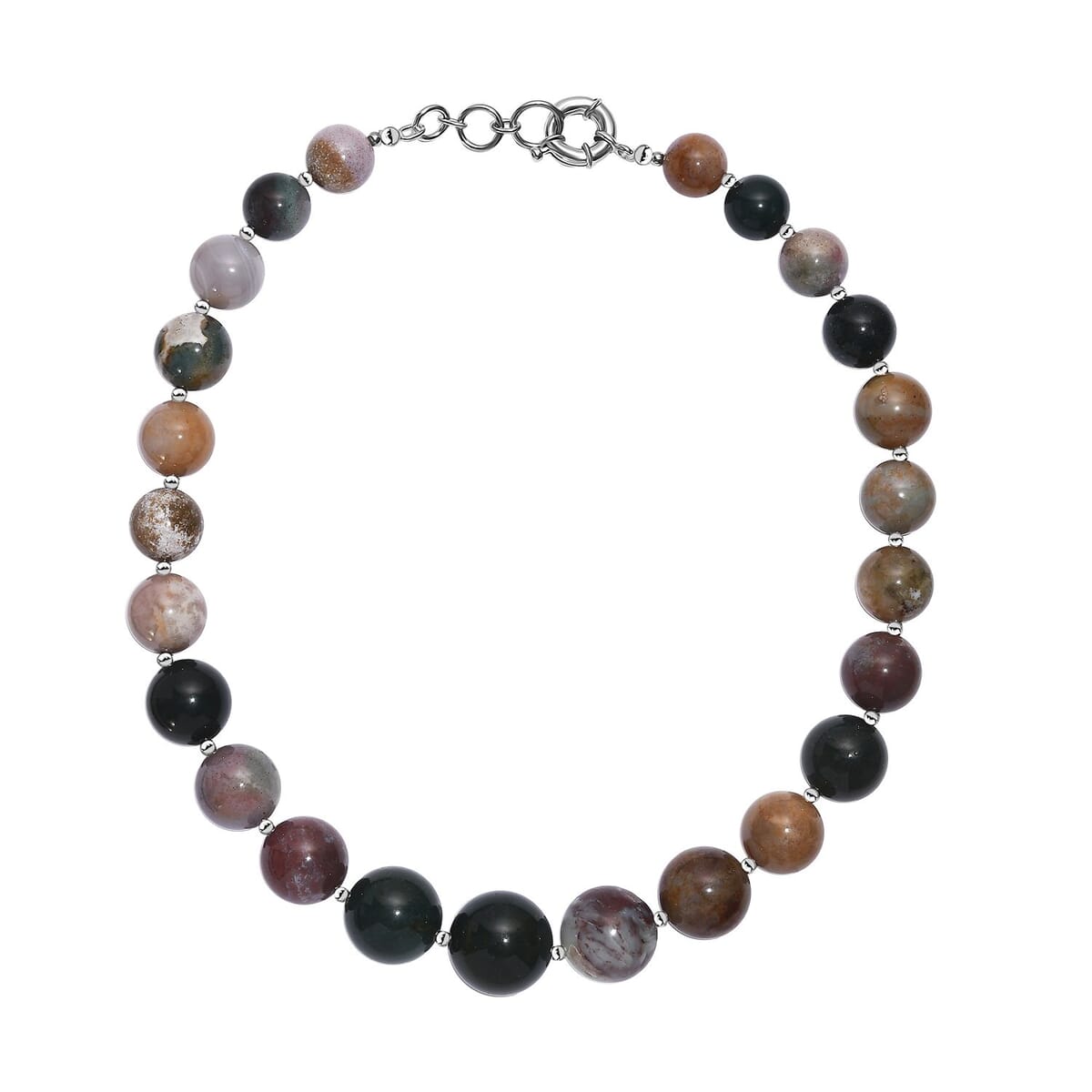 Multi Agate 610.00 ctw Beaded Necklace in Platinum Bond 18 Inches image number 3