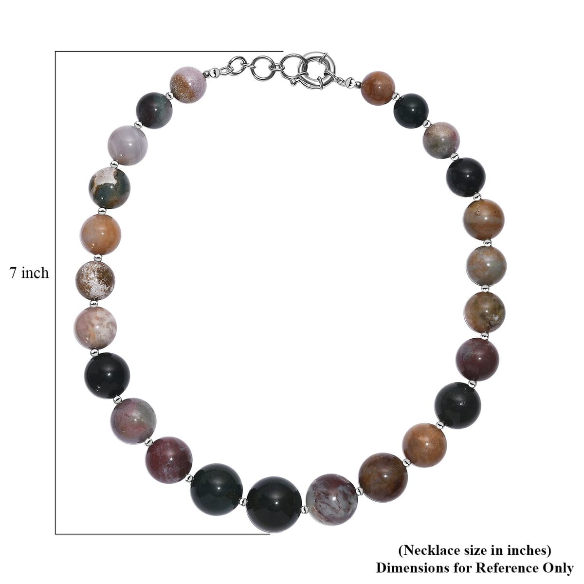 Multi Agate 610.00 ctw Beaded Necklace in Platinum Bond 18 Inches image number 5