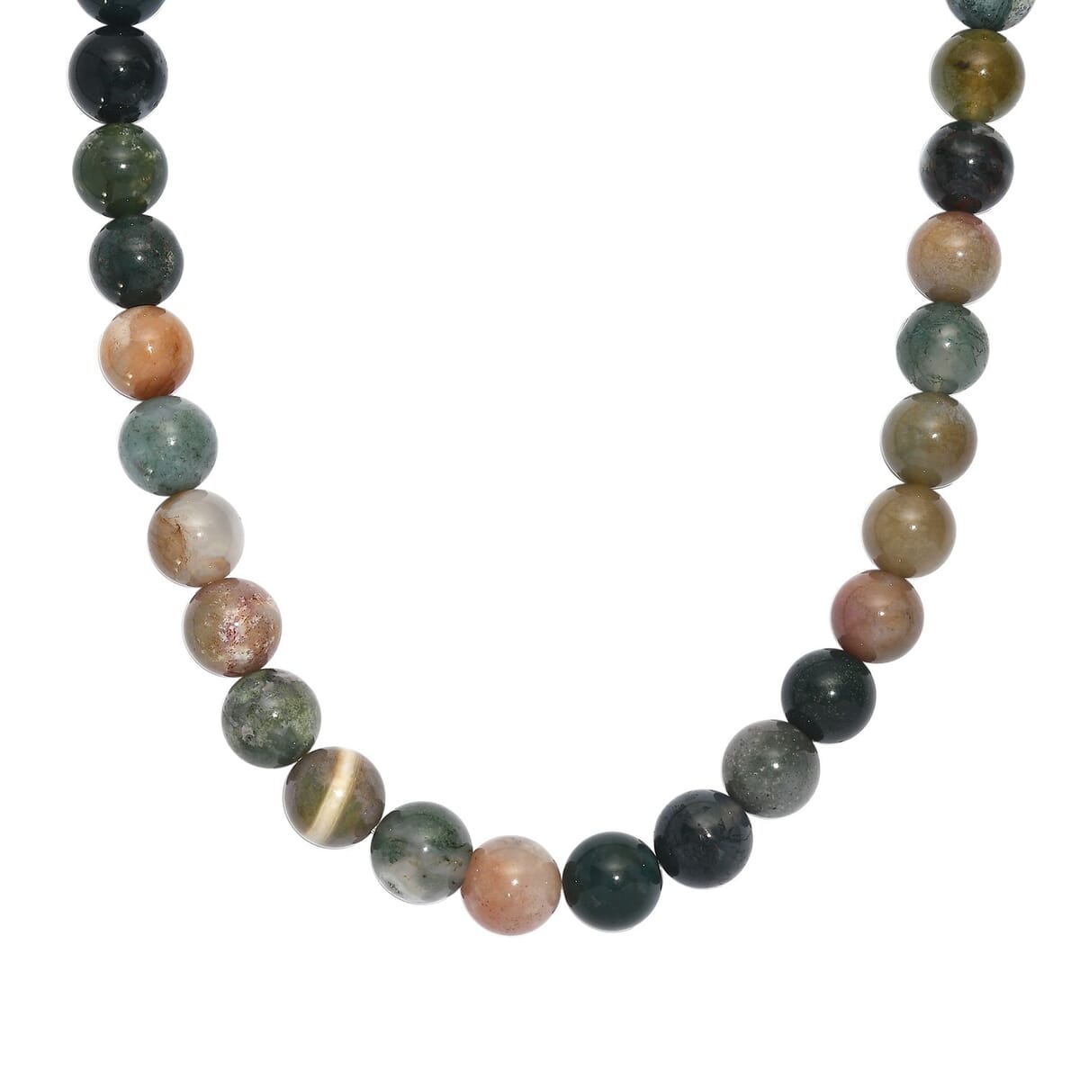Multi Agate 220.00 ctw Beaded Necklace in Stainless Steel 18 Inches image number 0