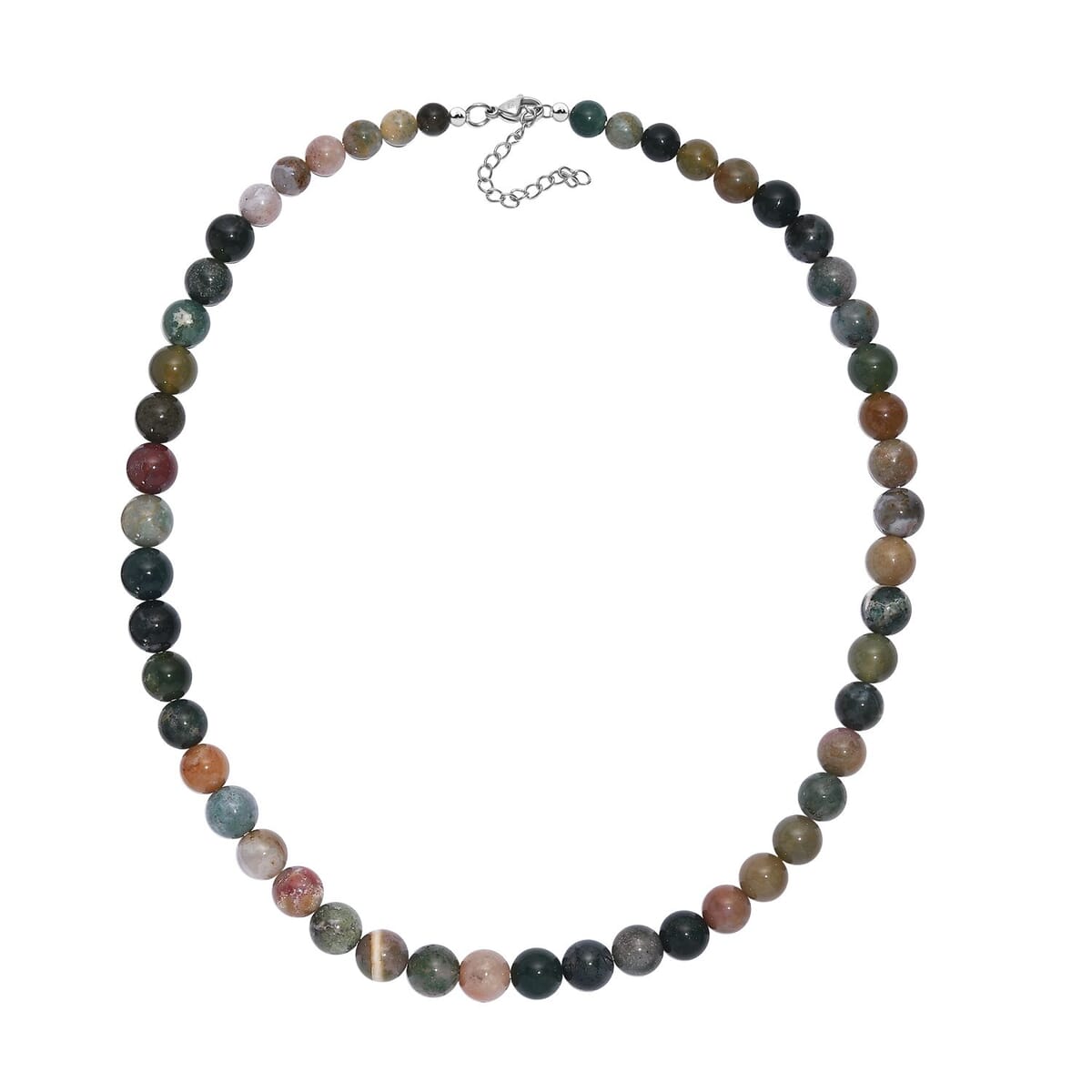 Multi Agate 220.00 ctw Beaded Necklace in Stainless Steel 18 Inches image number 3