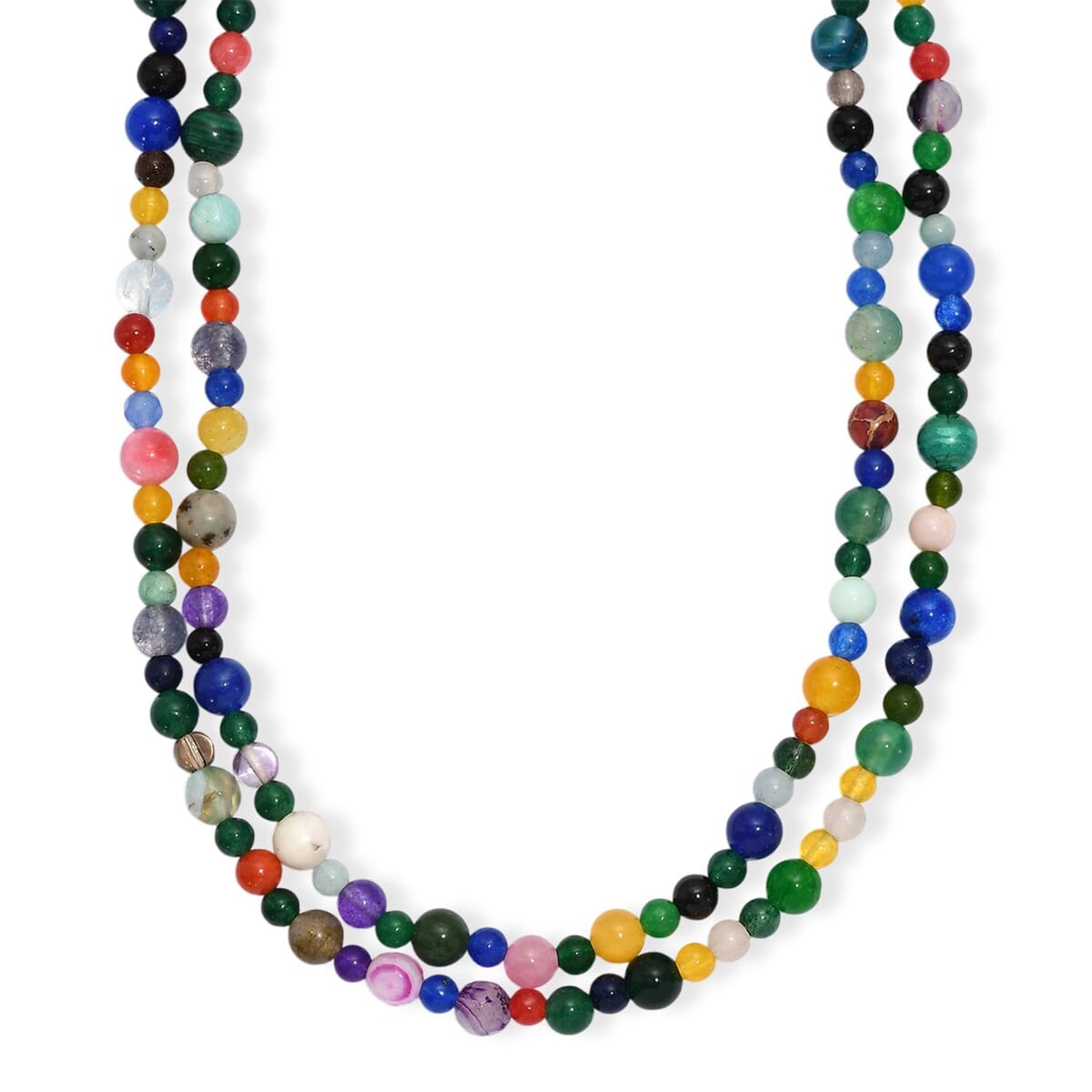 Multi Gemstone 260.00 ctw Beaded Endless Necklace 50 Inches image number 0