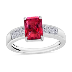 Luxoro AAA Ouro Fino Rubellite and G-H I2 Diamond 1.84 ctw Ring in 14K White Gold (Size  10.0)