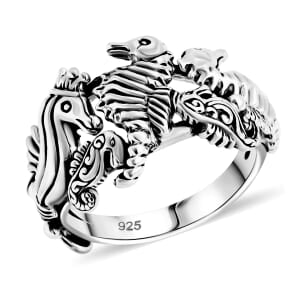 Bali Legacy Seahorse Ring in Sterling Silver (Size 8.0) 5.50 Grams