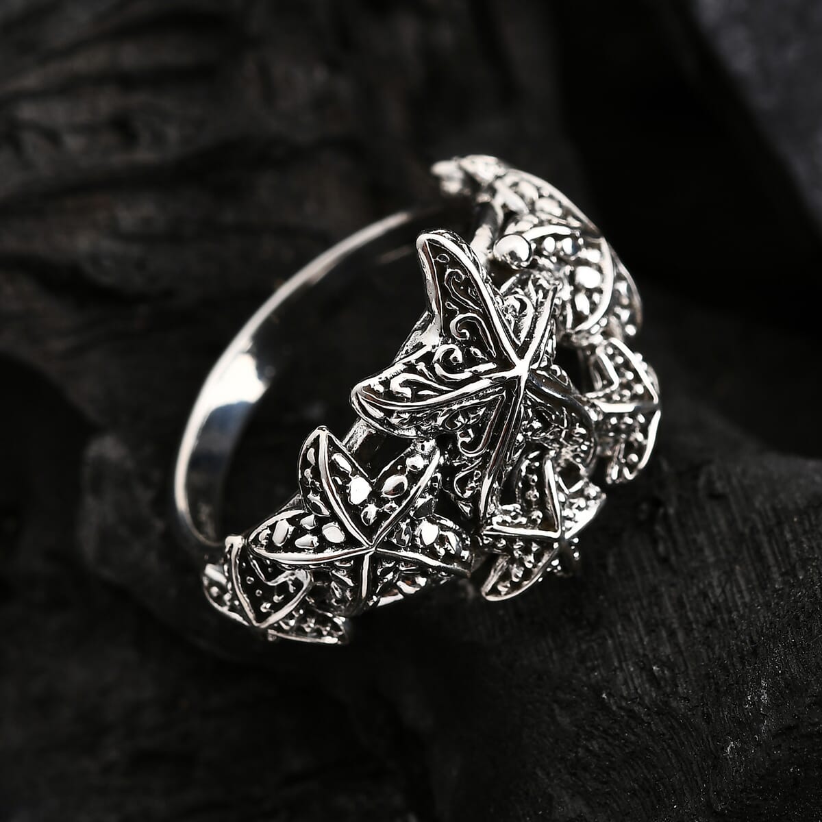 Bali Legacy Starfish Ring in Sterling Silver (Size 9.0) 5.20 Grams image number 1