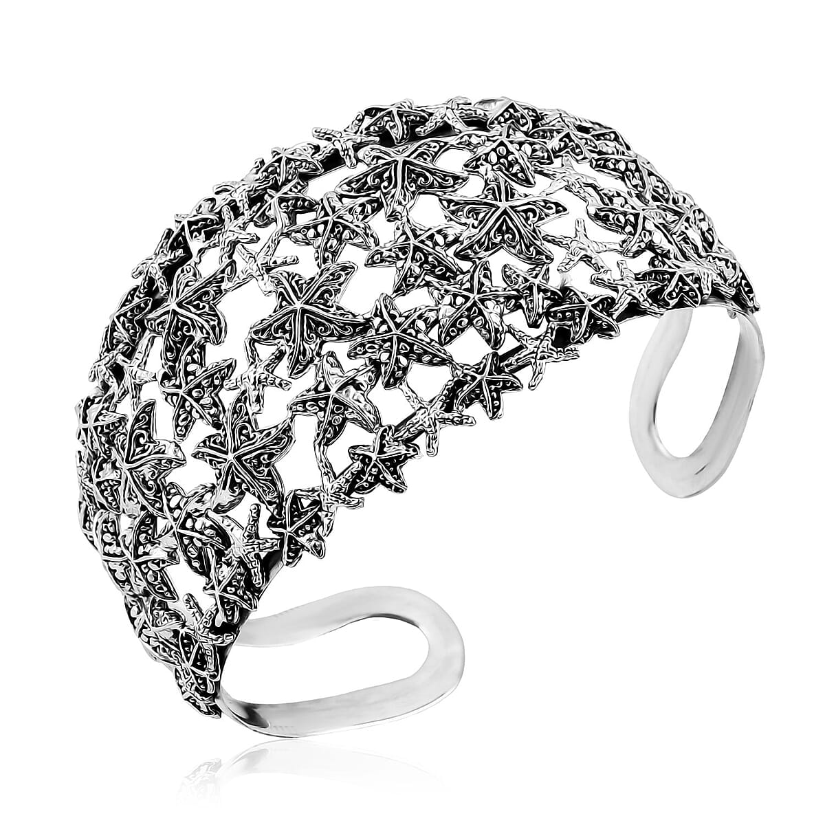 Bali Legacy Starfish Cuff Bracelet in Sterling Silver (7.25 In) 35.20 Grams image number 3