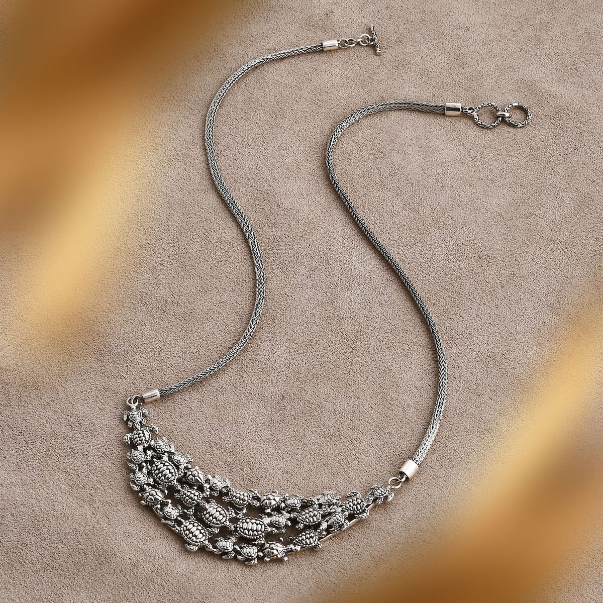Bali Legacy Turtle Necklace in Sterling Silver 30.90 Grams 20 Inches image number 1