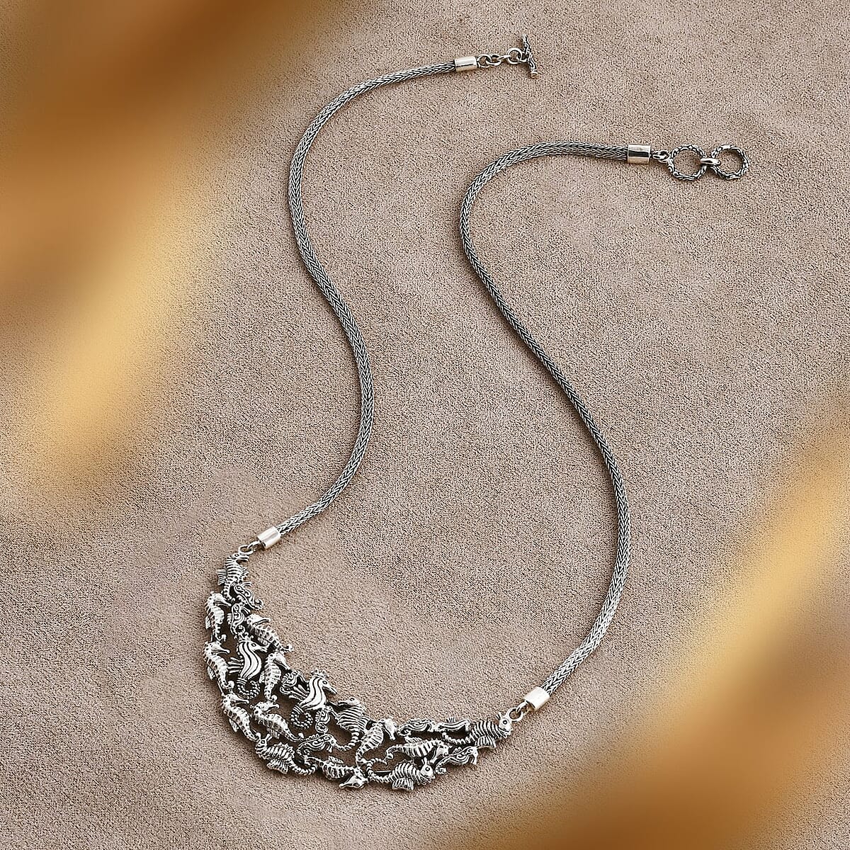 Bali Legacy Seahorse Necklace in Sterling Silver 31.25 Grams 20 Inches image number 1