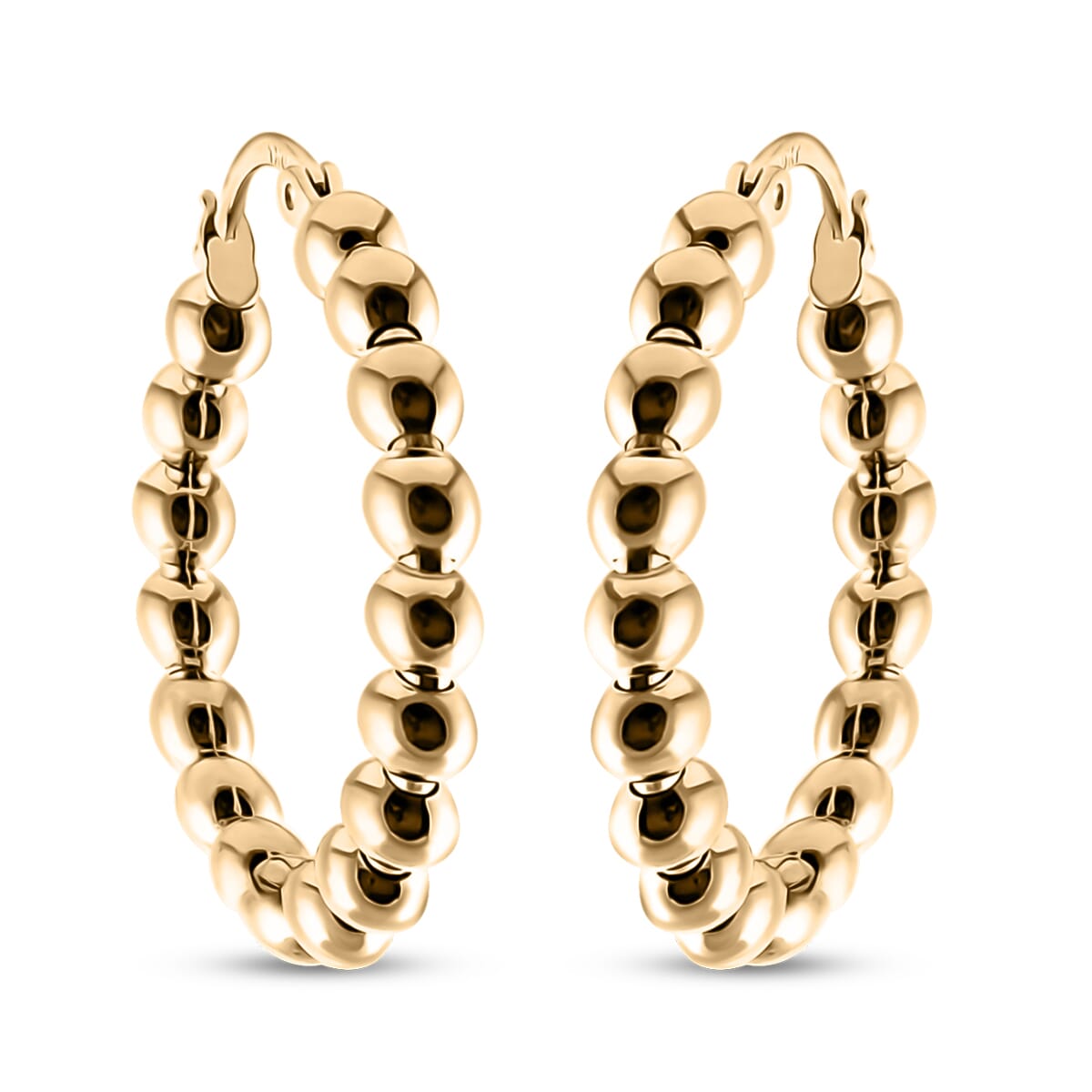 Ball Hoop Earrings in 10K Yellow Gold 2.56 Grams image number 0