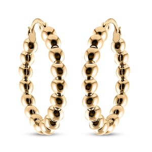 Ball Hoop Earrings in 10K Yellow Gold 2.56 Grams