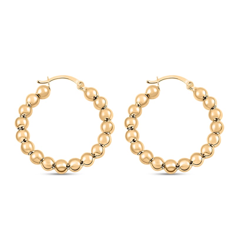Ball Hoop Earrings in 10K Yellow Gold 2.56 Grams