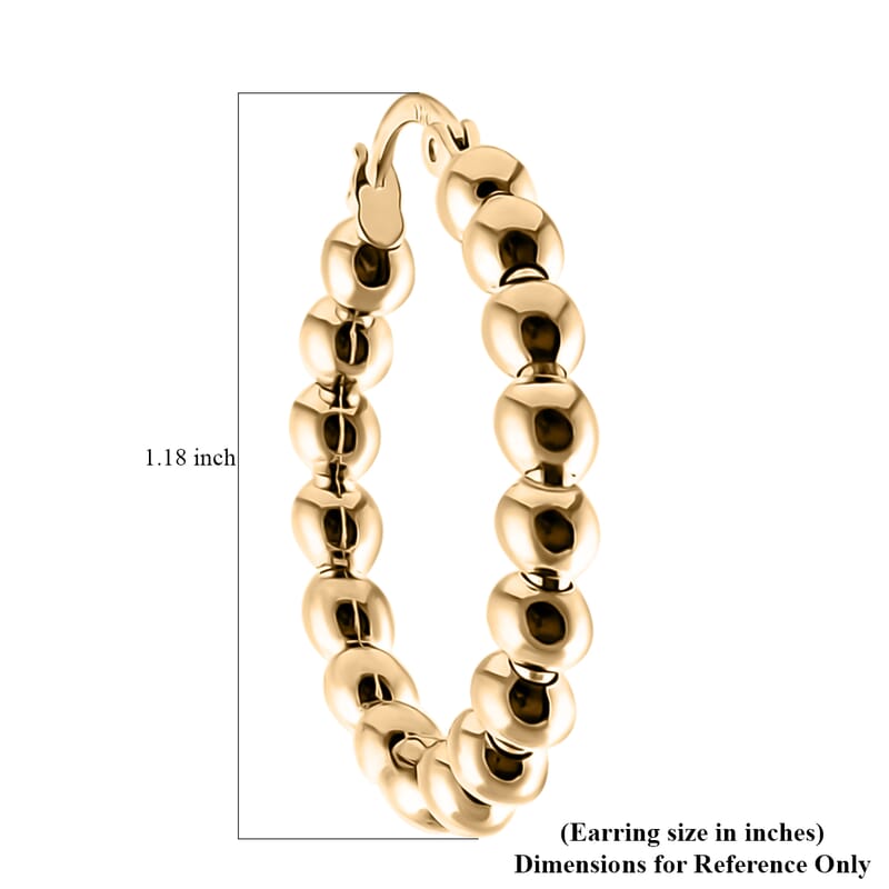 Ball Hoop Earrings in 10K Yellow Gold 2.56 Grams