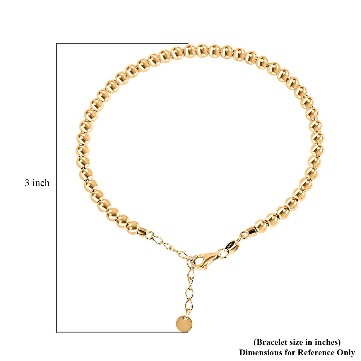 Round Ball Bracelet in 10K Yellow Gold (7.25 In) 4.05 Grams image number 5