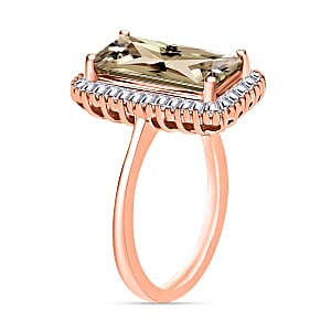 Premium Turkizite and Diamond 3.50 ctw Ring in 18K Vermeil Rose Gold Over Sterling Silver (Size  10.0) (Del. in 10-12 Days)
