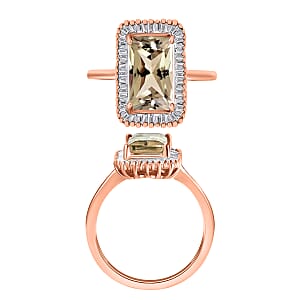 Premium Turkizite and Diamond 3.50 ctw Ring in 18K Vermeil Rose Gold Over Sterling Silver (Size  10.0) (Del. in 10-12 Days)