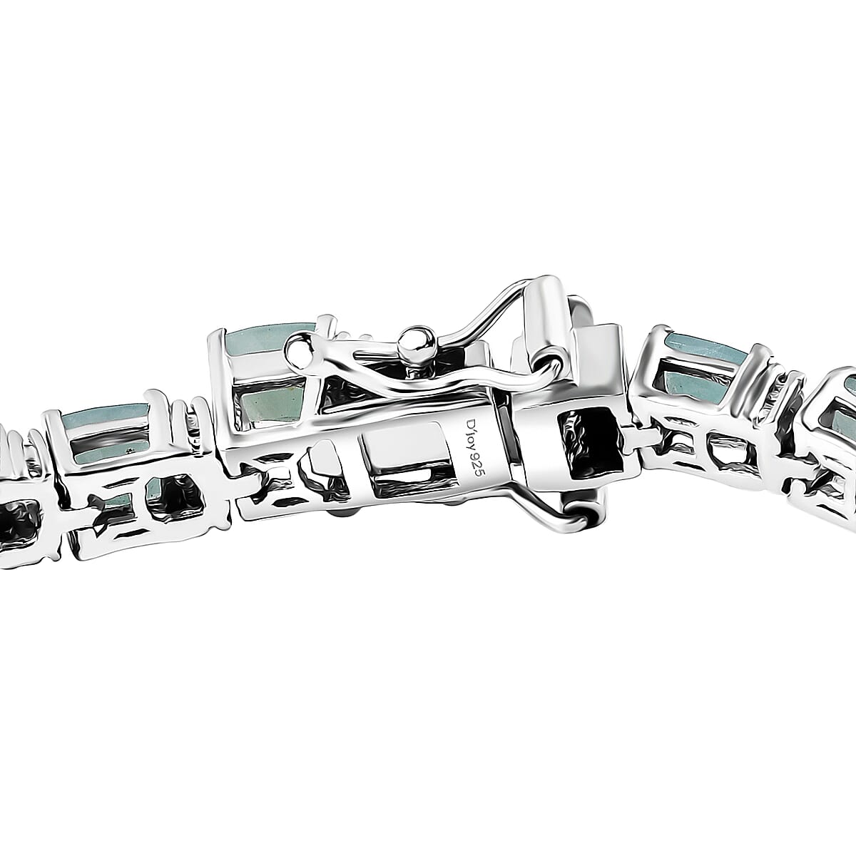 D'Joy Grandidierite and White Zircon 11.30 ctw Royal Radiance Tennis Bracelet in Rhodium Over Sterling Silver (7.25 In) image number 3
