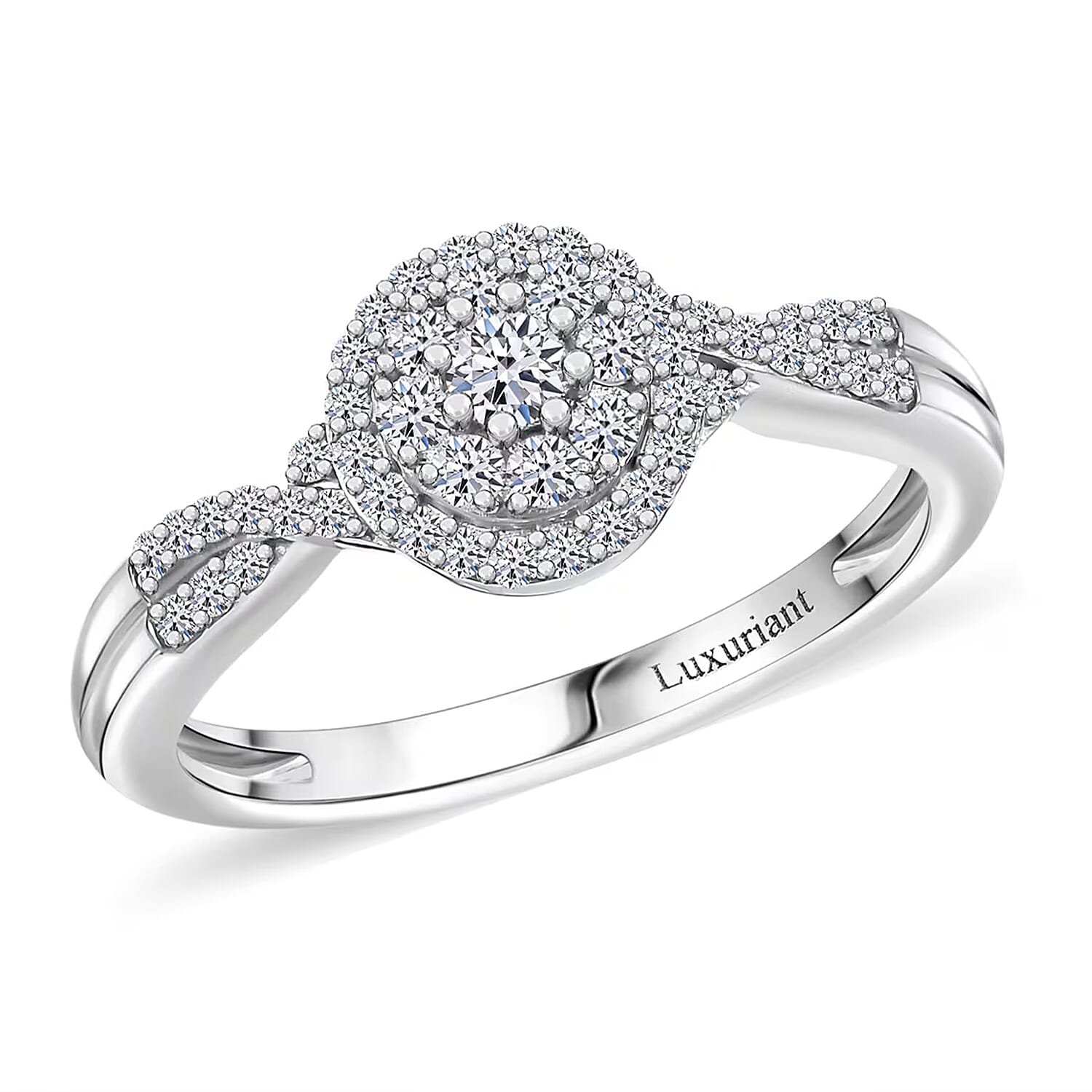 Luxuriant Lab Grown Diamond G-H SI 0.35 ctw Infinity Ring in Rhodium Over Sterling Silver (Size 6.0)