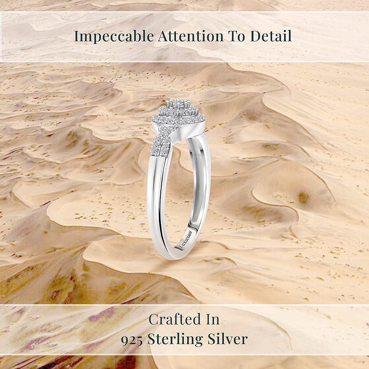 Luxuriant Lab Grown Diamond G-H SI 0.35 ctw Infinity Ring in Rhodium Over Sterling Silver (Size 6.0) image number 2