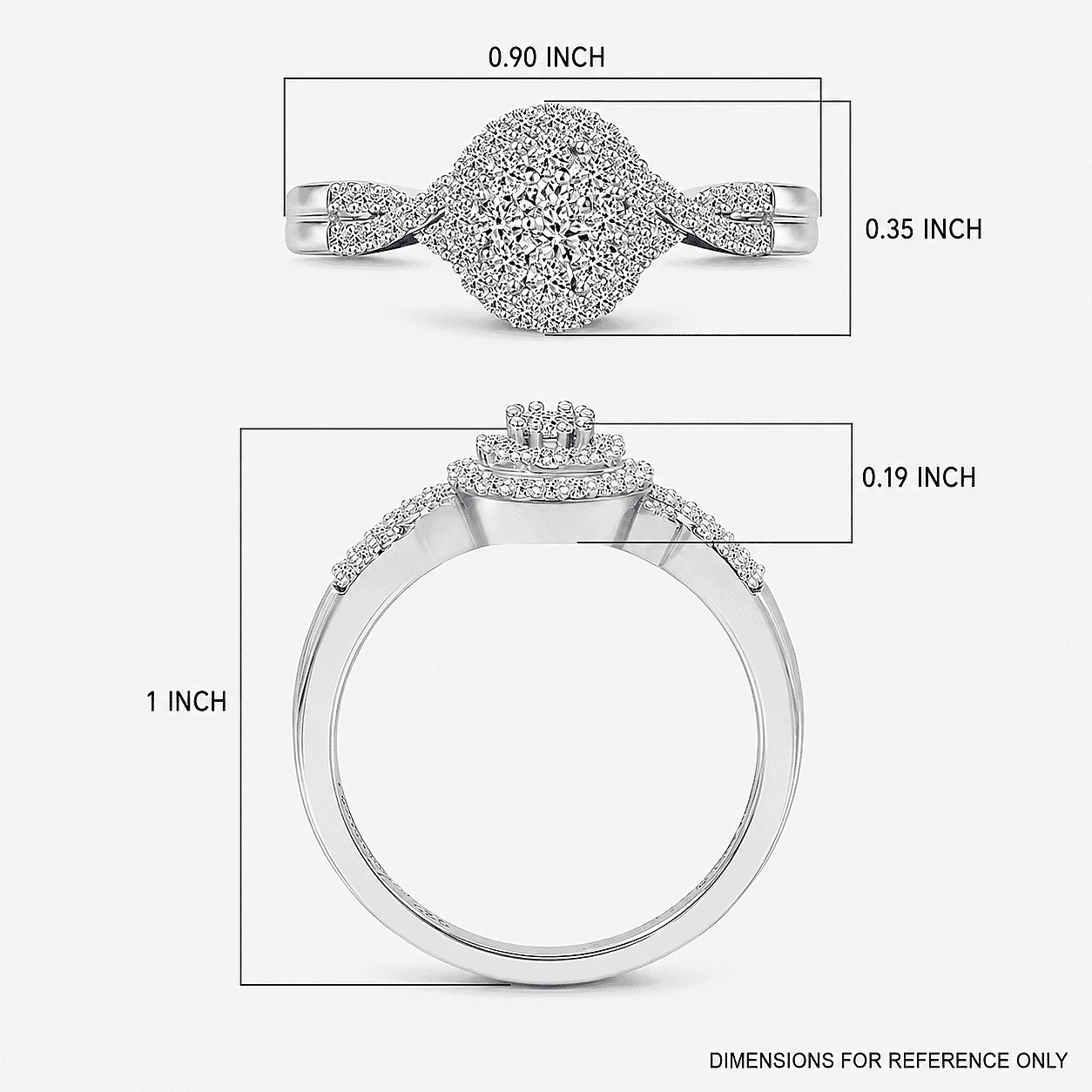 Luxuriant Lab Grown Diamond G-H SI 0.35 ctw Infinity Ring in Rhodium Over Sterling Silver (Size 6.0)