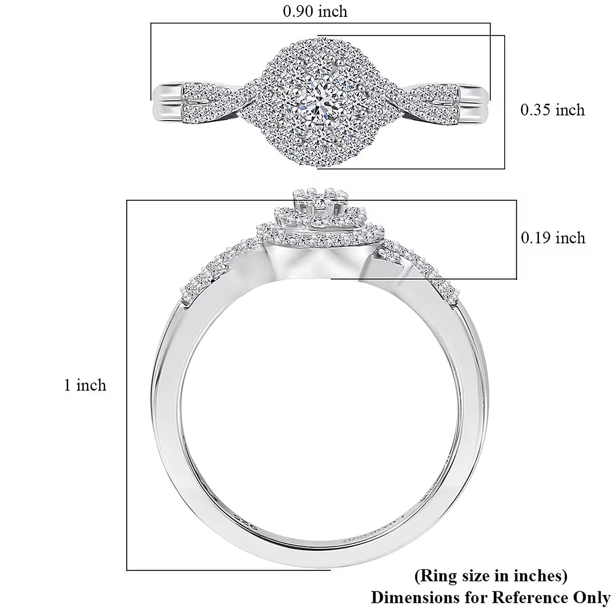 Luxuriant Lab Grown Diamond G-H SI 0.35 ctw Infinity Ring in Rhodium Over Sterling Silver (Size 6.0) image number 7