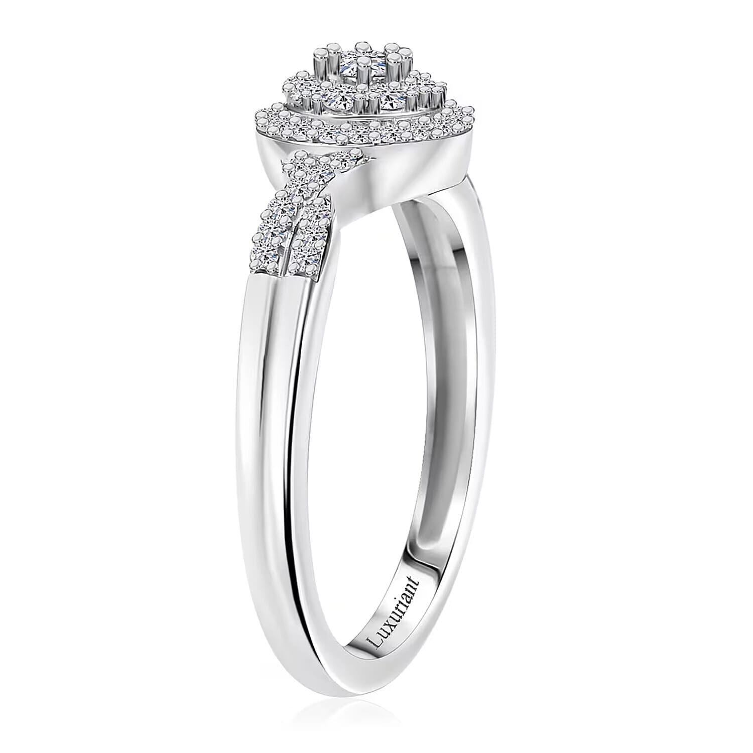 Luxuriant Lab Grown Diamond G-H SI 0.35 ctw Infinity Ring in Rhodium Over Sterling Silver (Size 6.0)