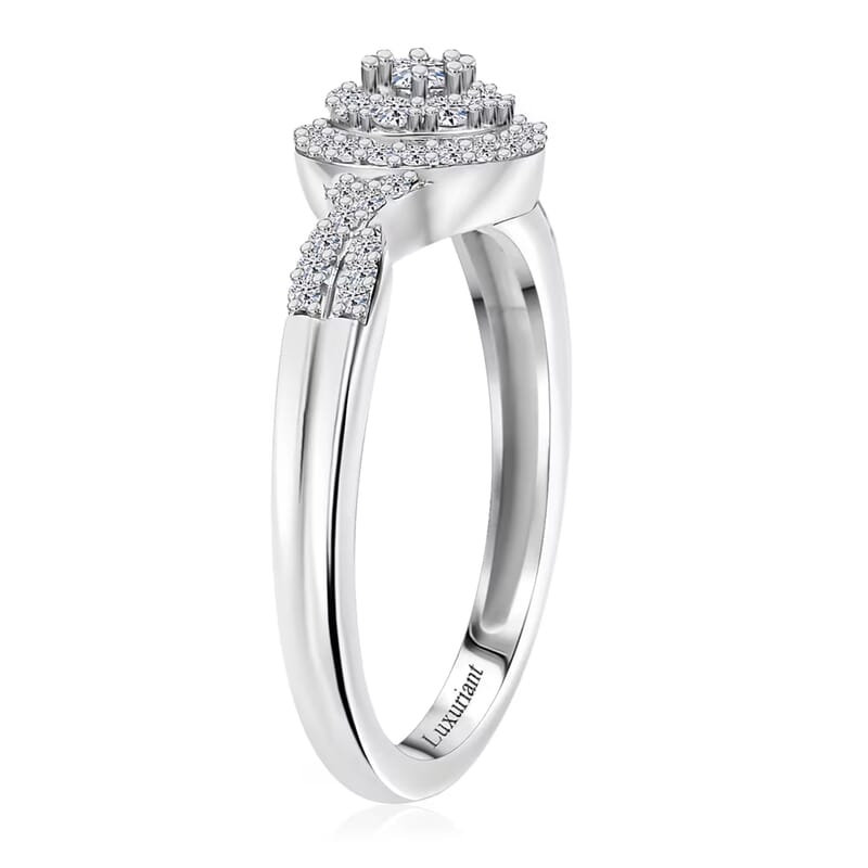 Luxuriant Lab Grown Diamond G-H SI 0.35 ctw Infinity Ring in Rhodium Over Sterling Silver (Size 7.0)