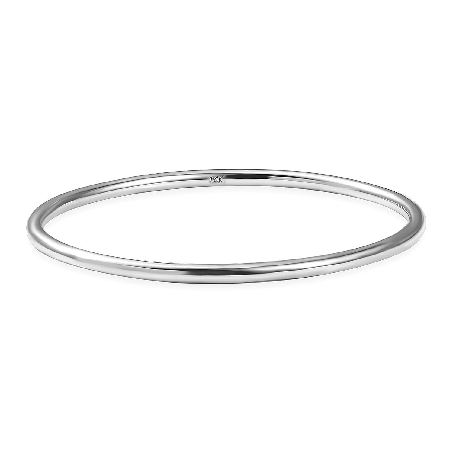 14K White Gold Bangle Bracelet (7.25 In) 17.79 Grams