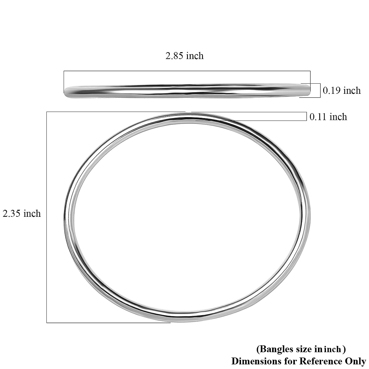 14K White Gold Bangle Bracelet (7.25 In) 17.79 Grams image number 4