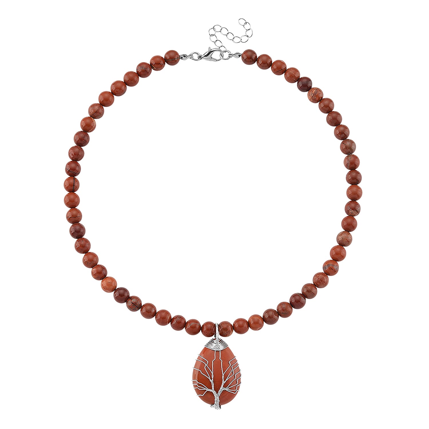 Buy Red Jasper 230.00 ctw Drop Pendant with Beaded Necklace in