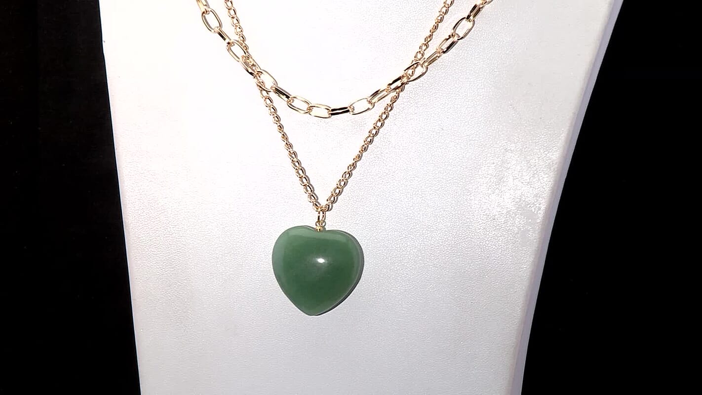 Lapis Lazuli 75.00 ctw Heart Pendant with Paper Clip Necklace in Silvertone 18-20 Inches