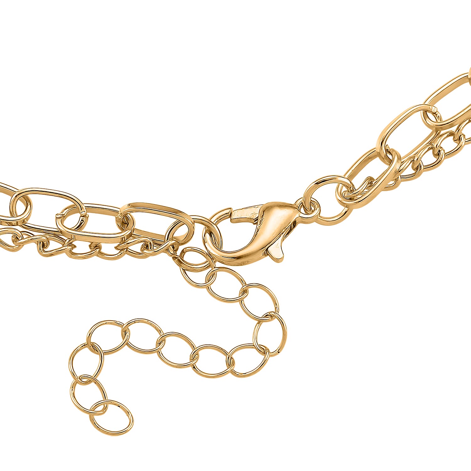 Green Aventurine 75.00 ctw Heart Pendant with Paper Clip Necklace in Goldtone 18-20 Inches